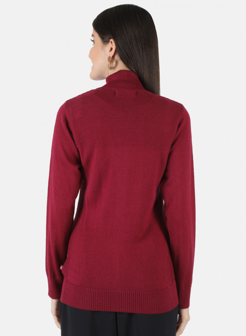 Women Maroon Solid Cardigan