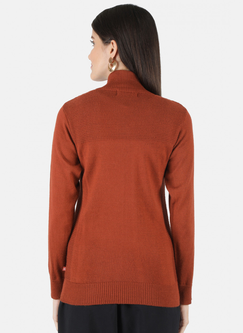 Women Orange Solid Cardigan