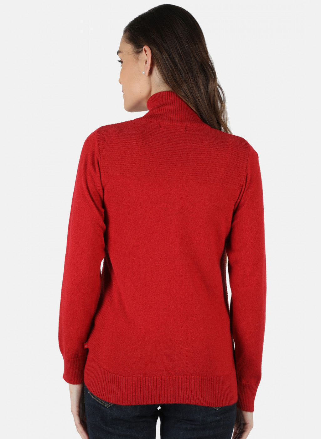 Women Red Solid Cardigan