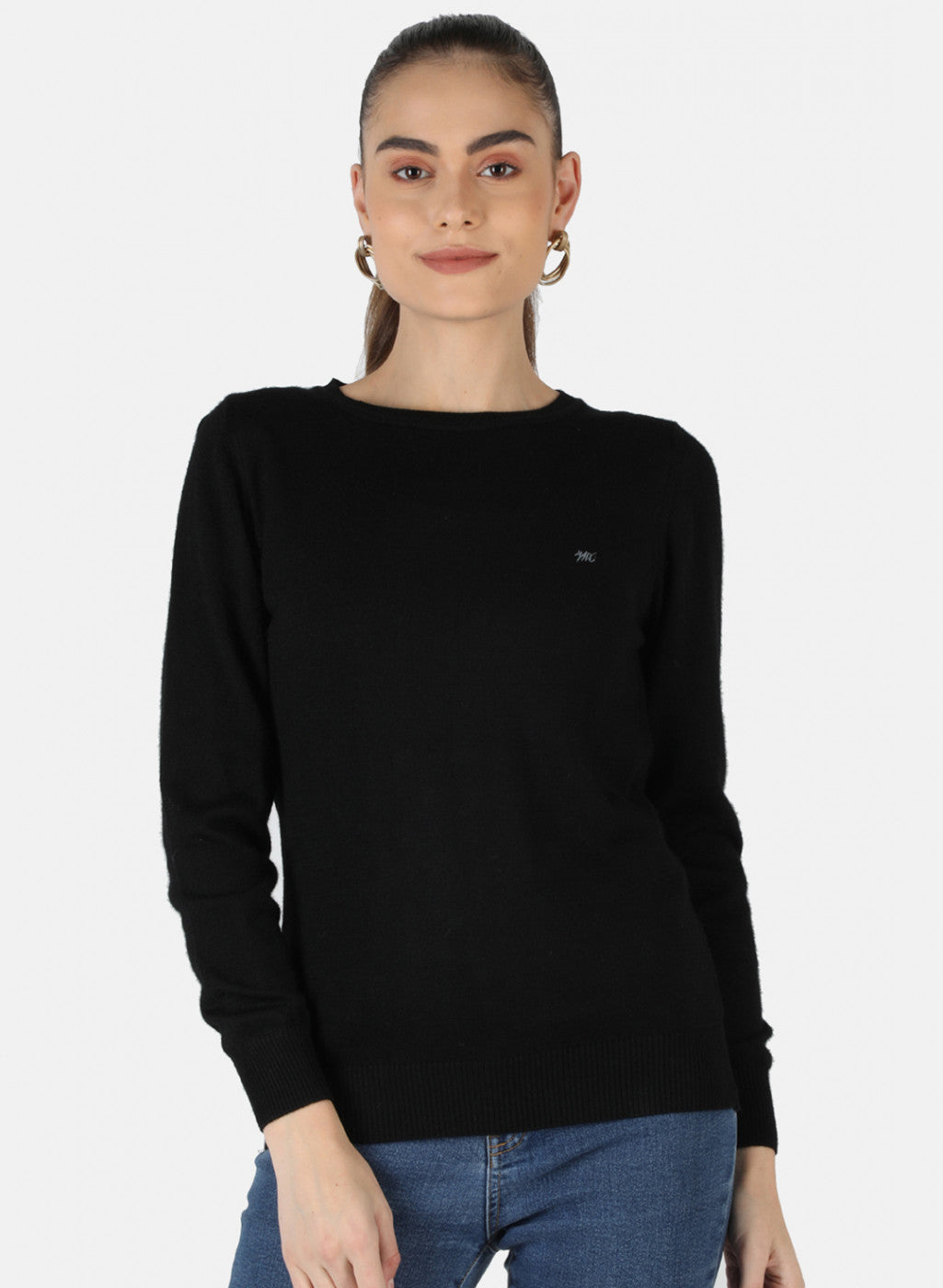 Women Black Solid Top