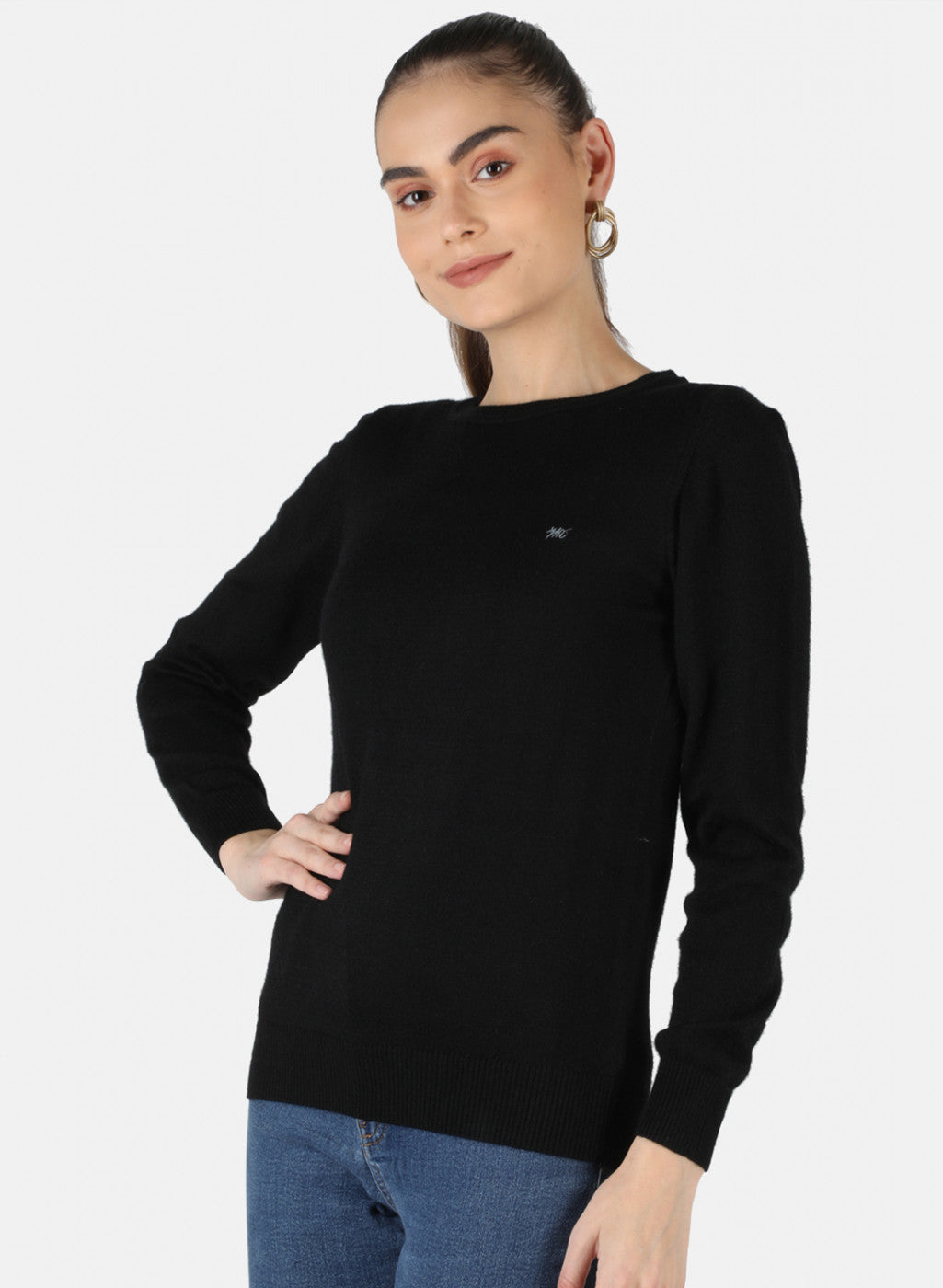 Women Black Solid Top