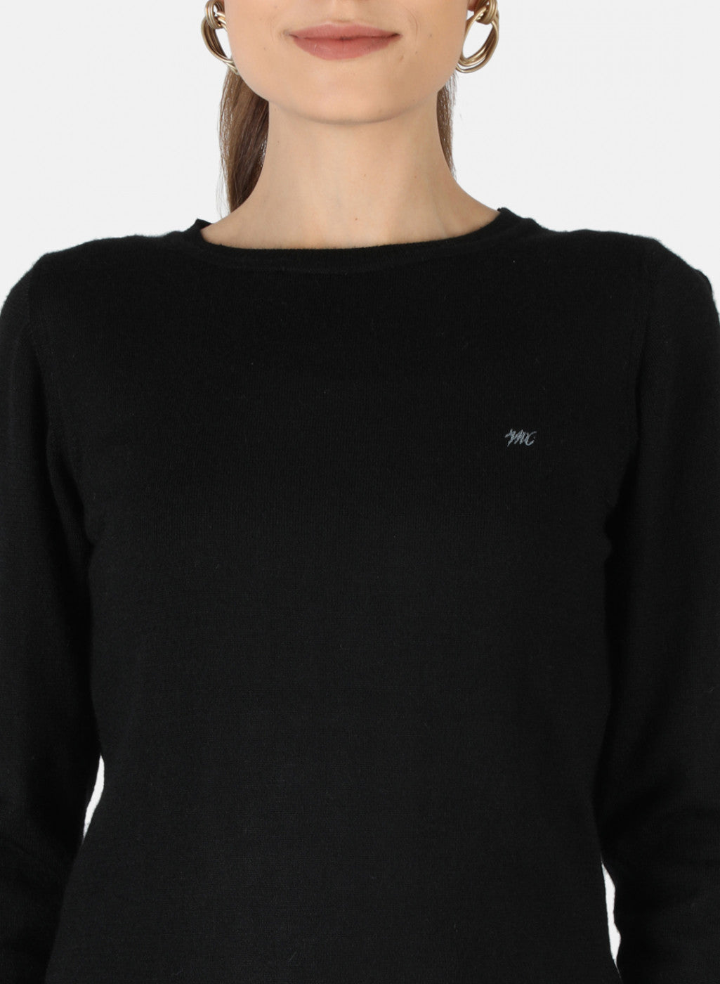 Women Black Solid Top