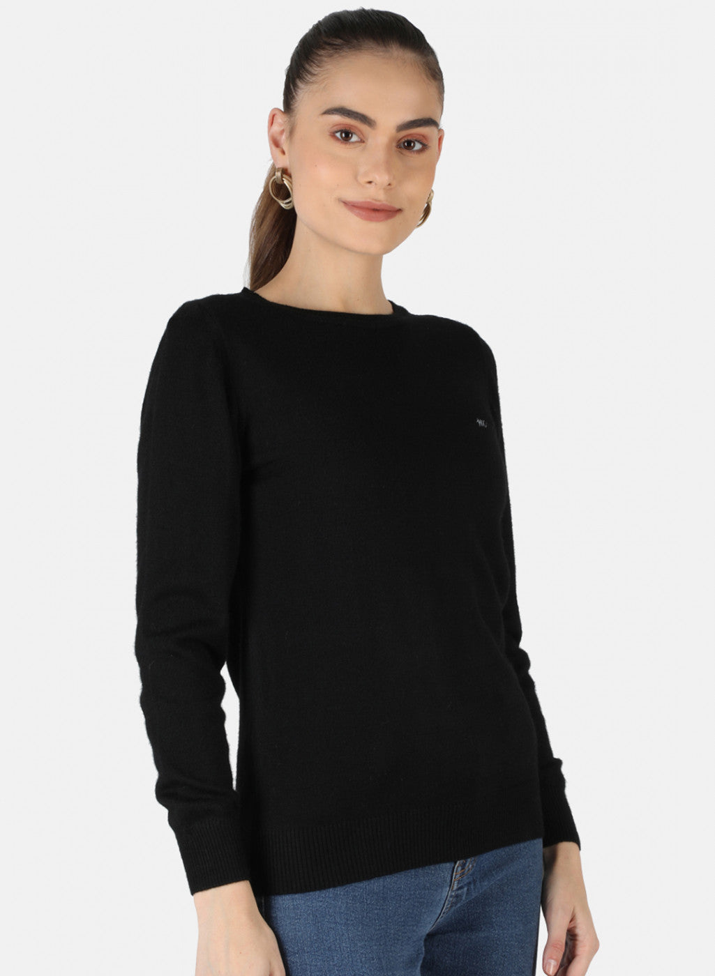 Women Black Solid Top