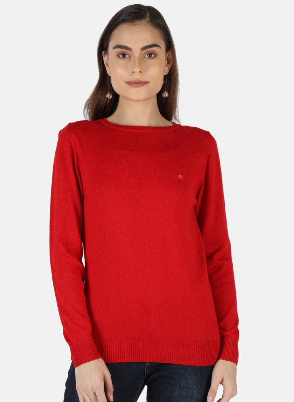 Women Red Solid Top