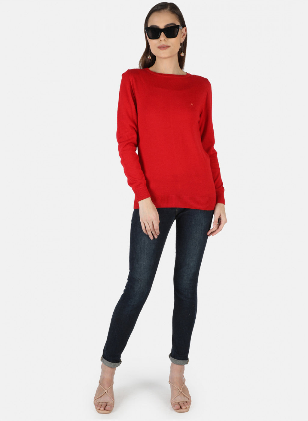 Women Red Solid Top