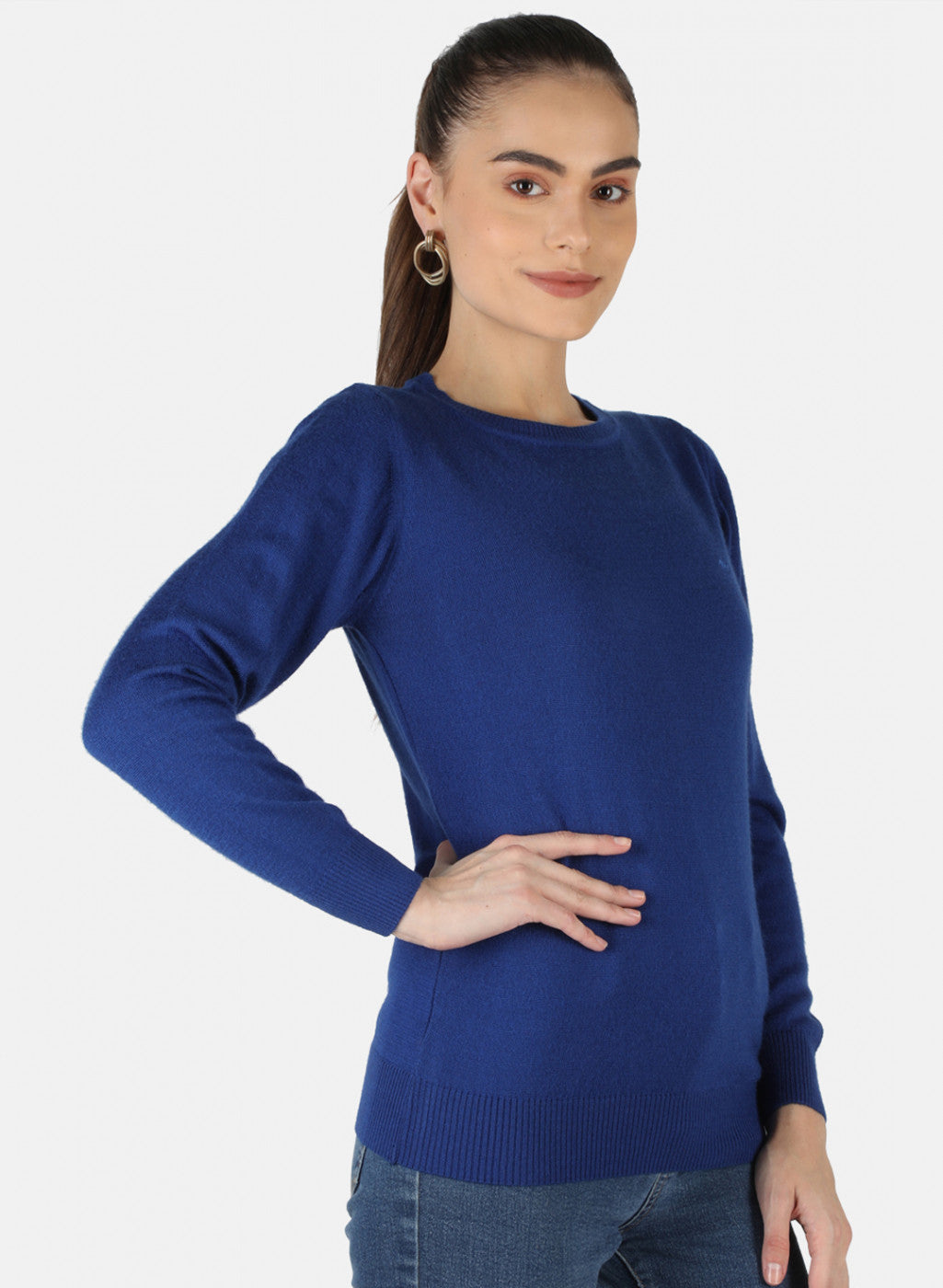 Women Blue Solid Top