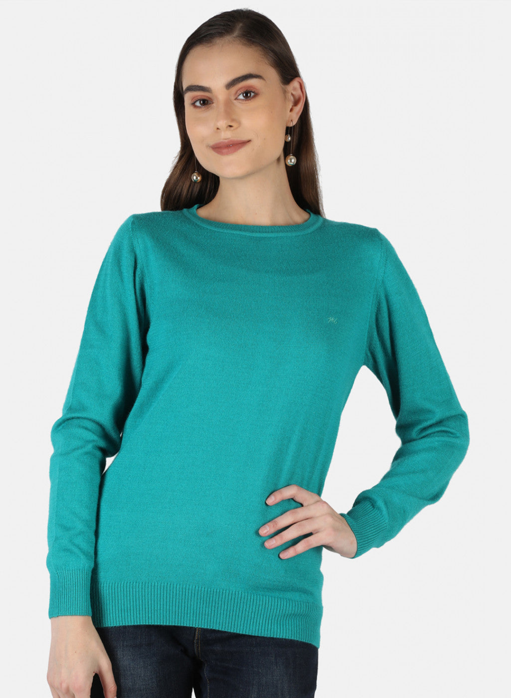 Women Green Solid Top