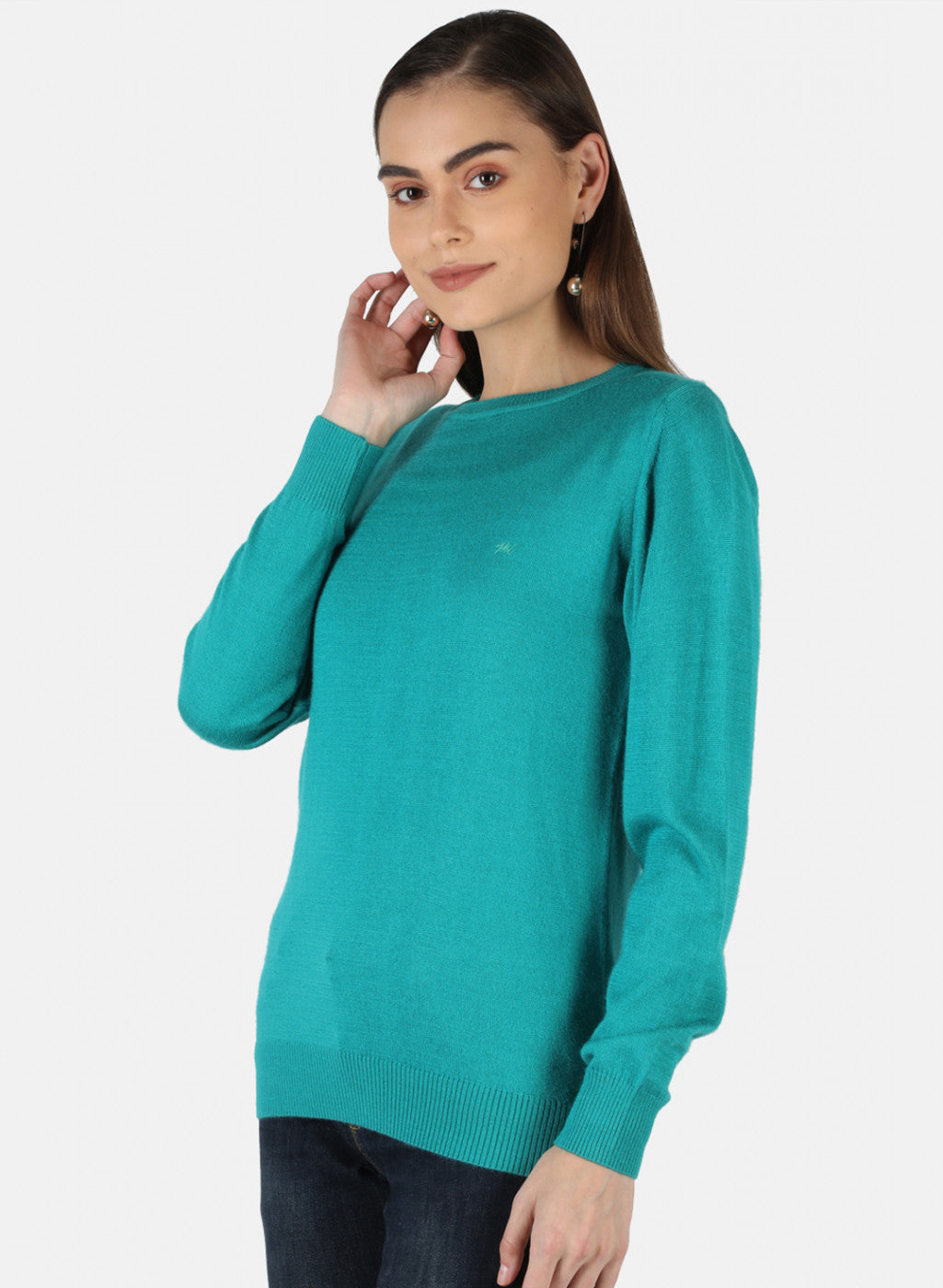 Women Green Solid Top