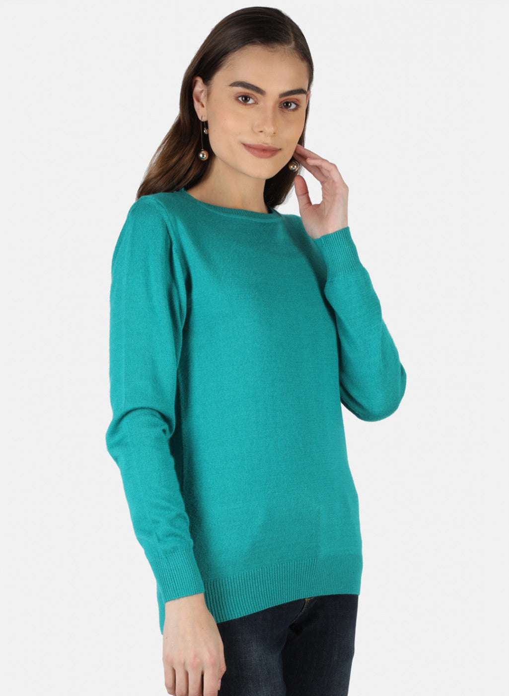 Women Green Solid Top