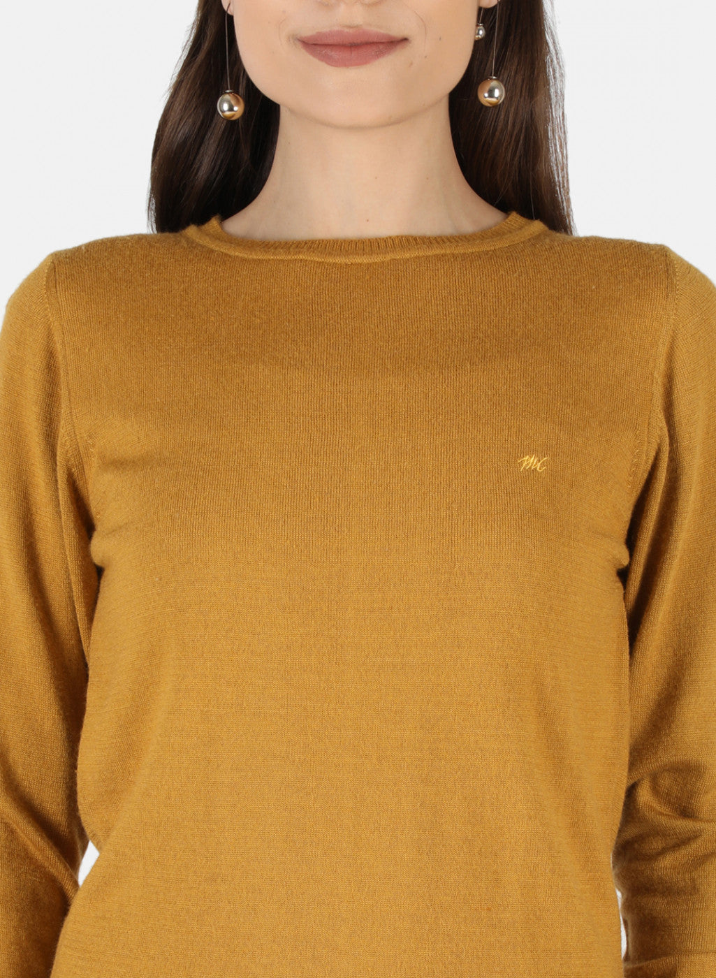 Women Gold Solid Top