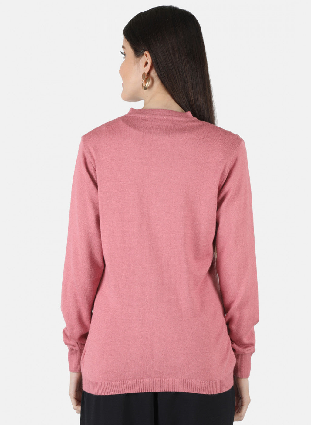 Women Pink Solid Cardigan