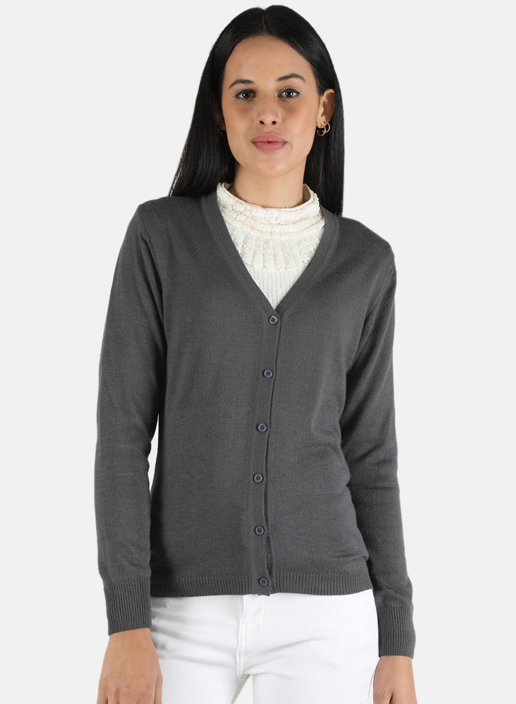 Women Black Solid Cardigan