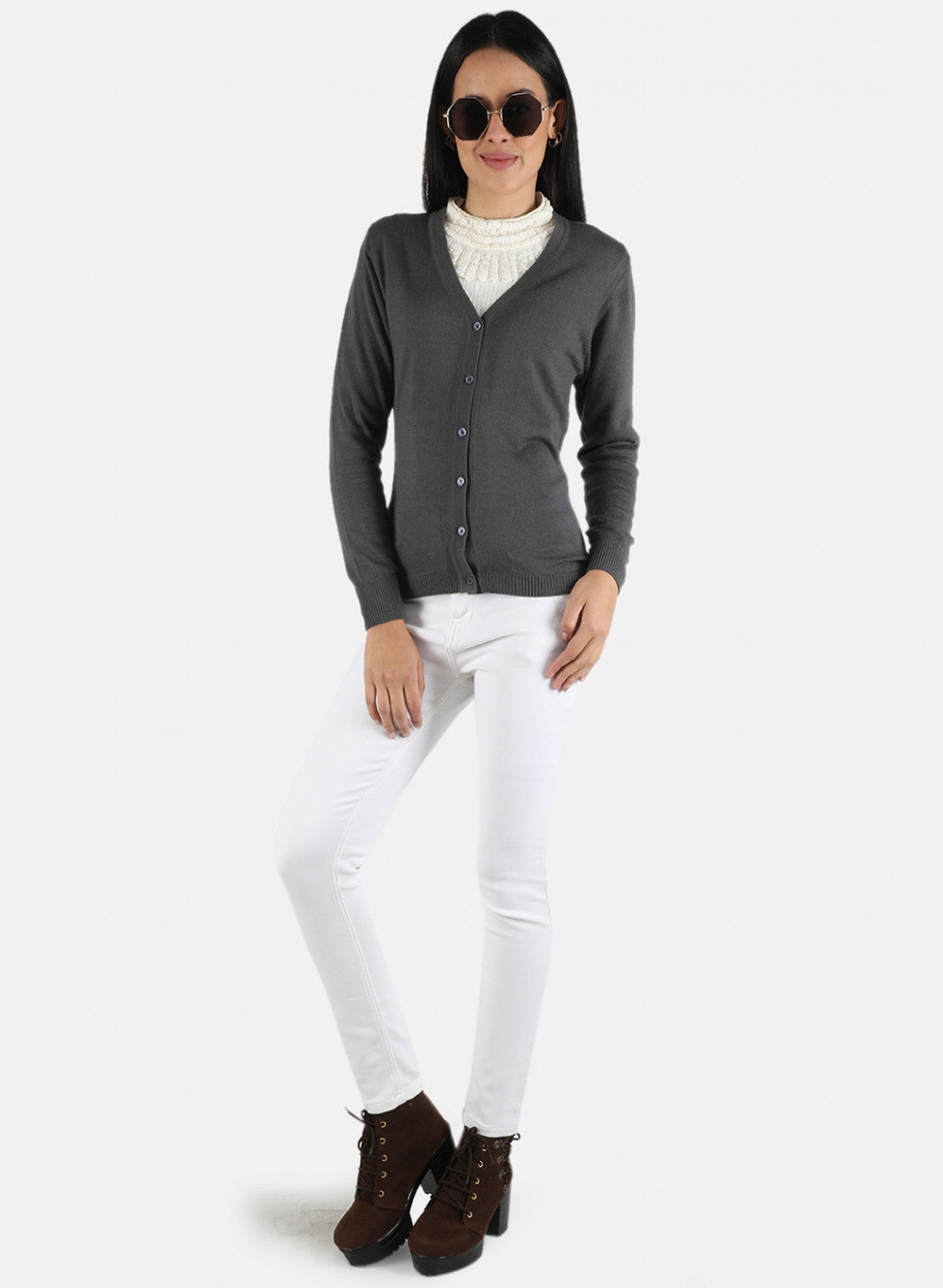 Women Black Solid Cardigan