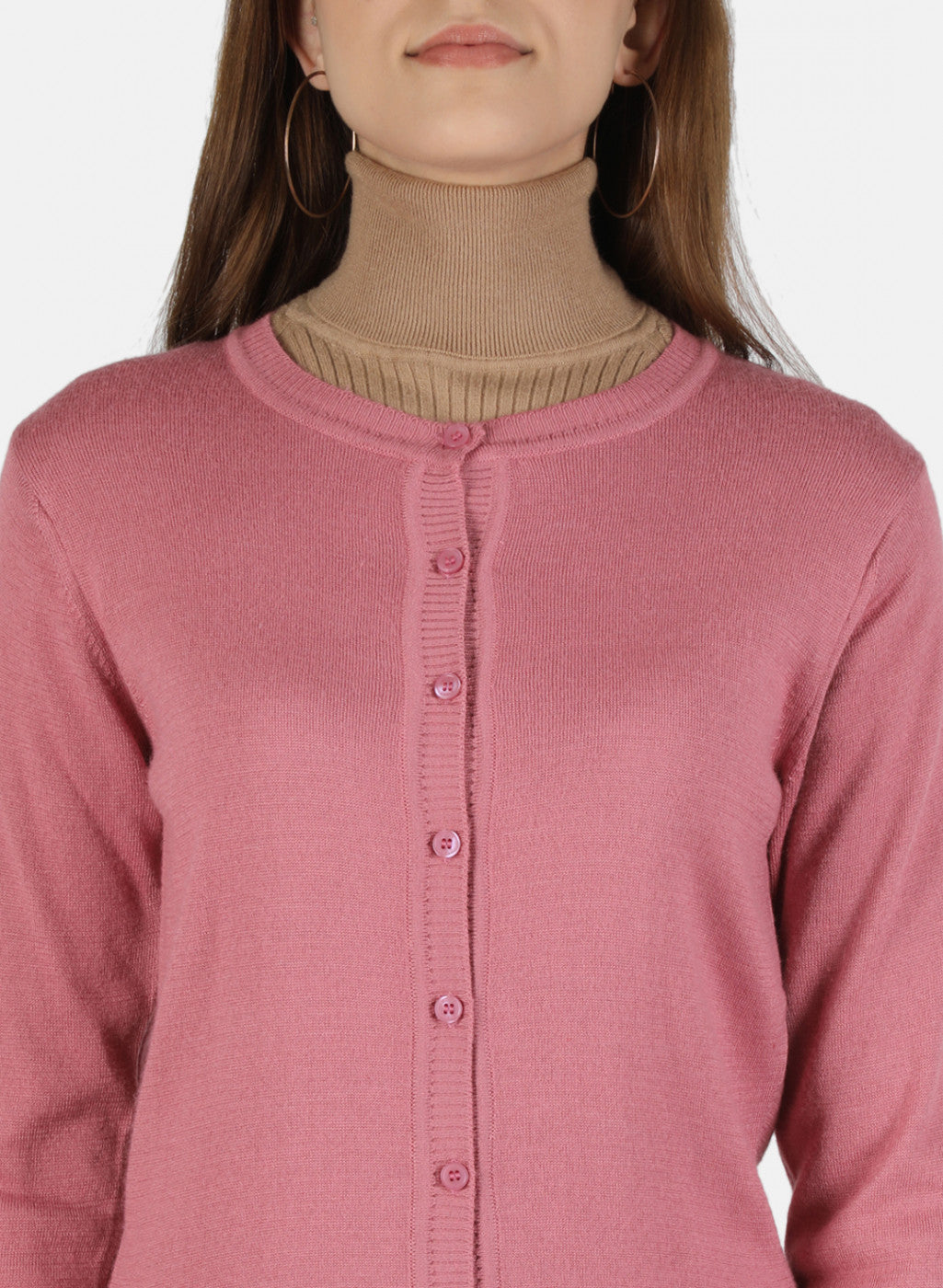 Women Pink Solid Cardigan