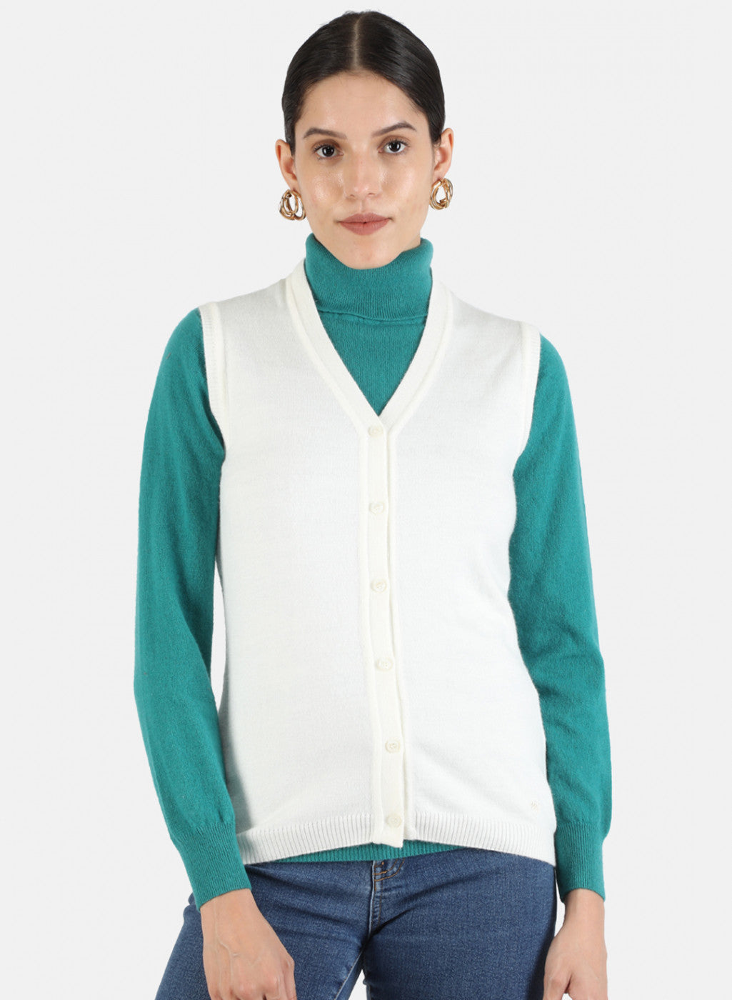 Women White Solid Cardigan