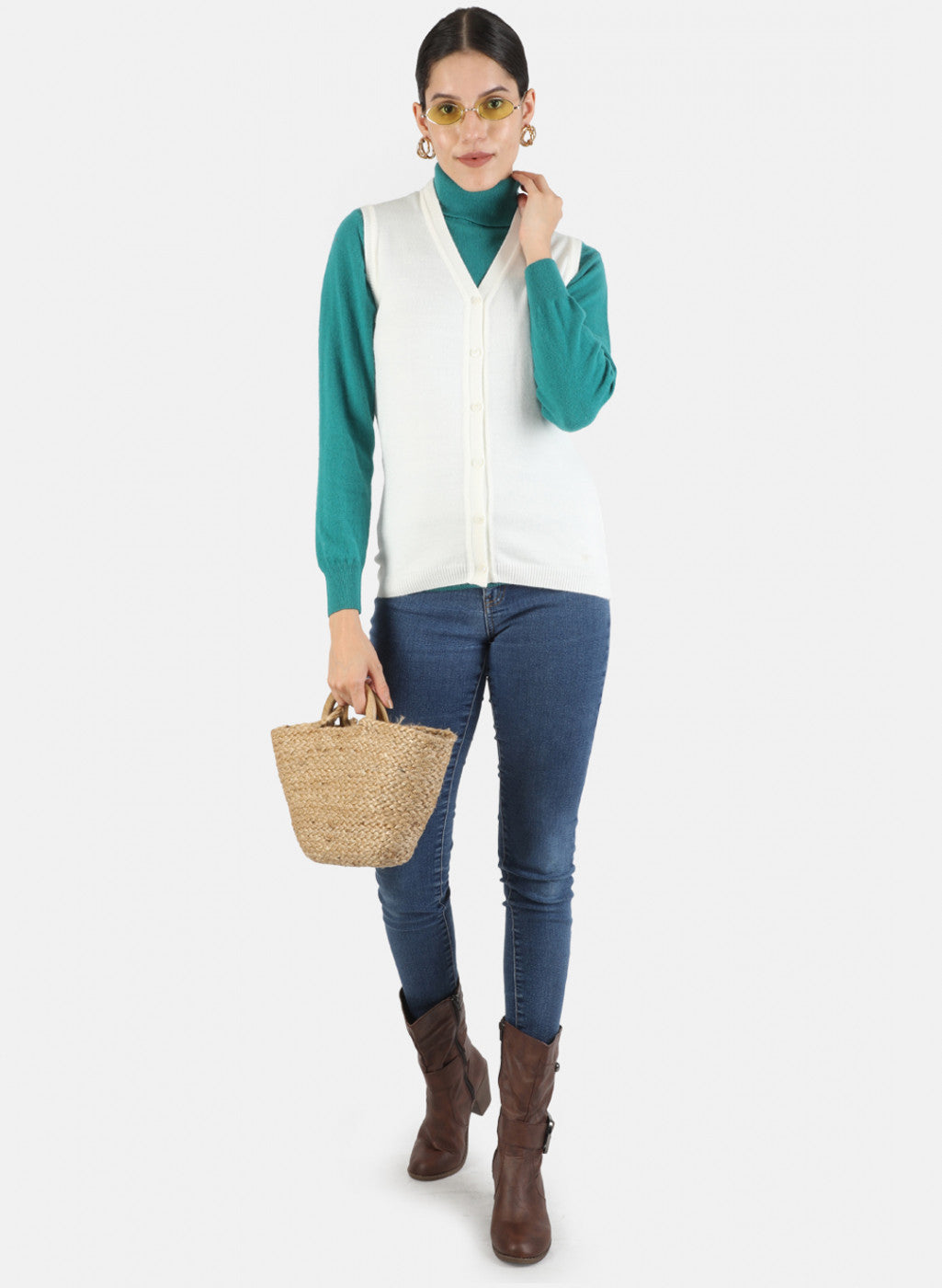 Women White Solid Cardigan