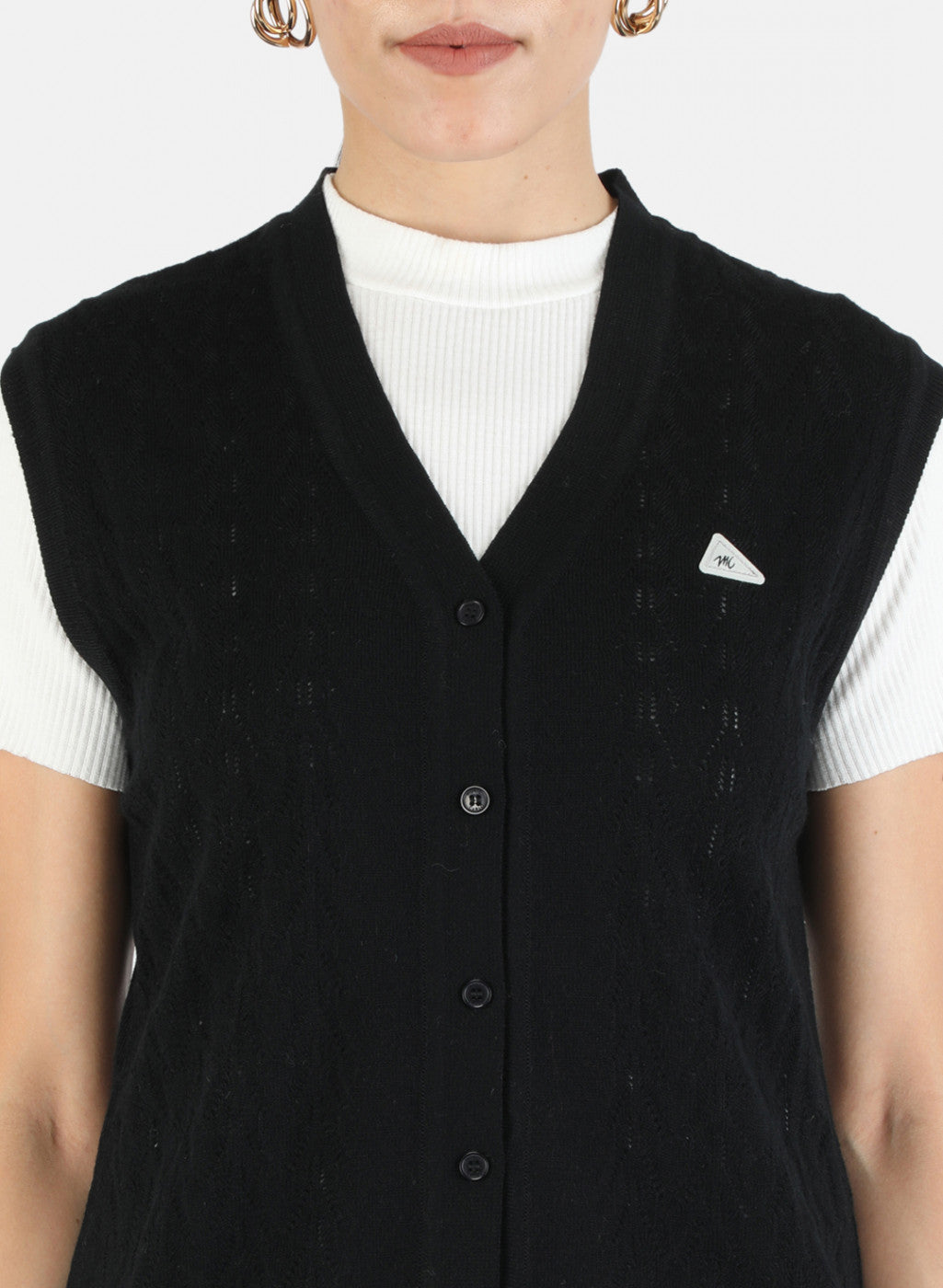 Women Black Solid Cardigan