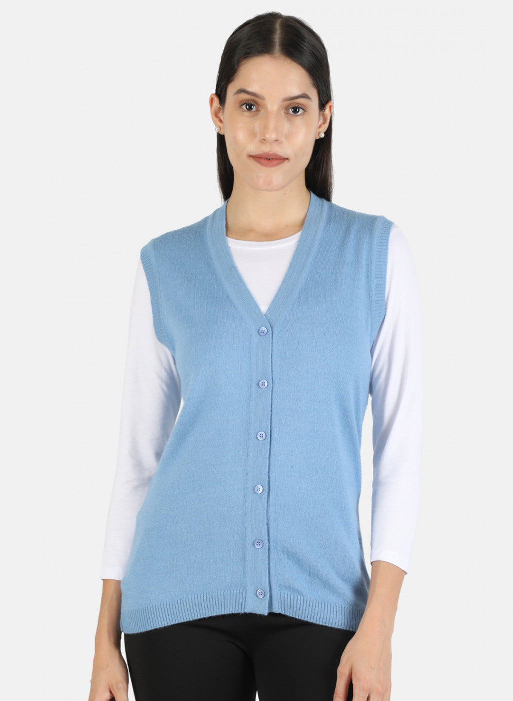 Women Blue Solid Cardigan