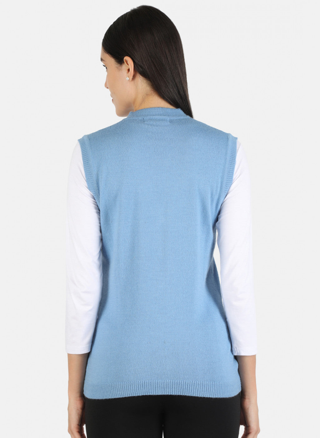 Women Blue Solid Cardigan