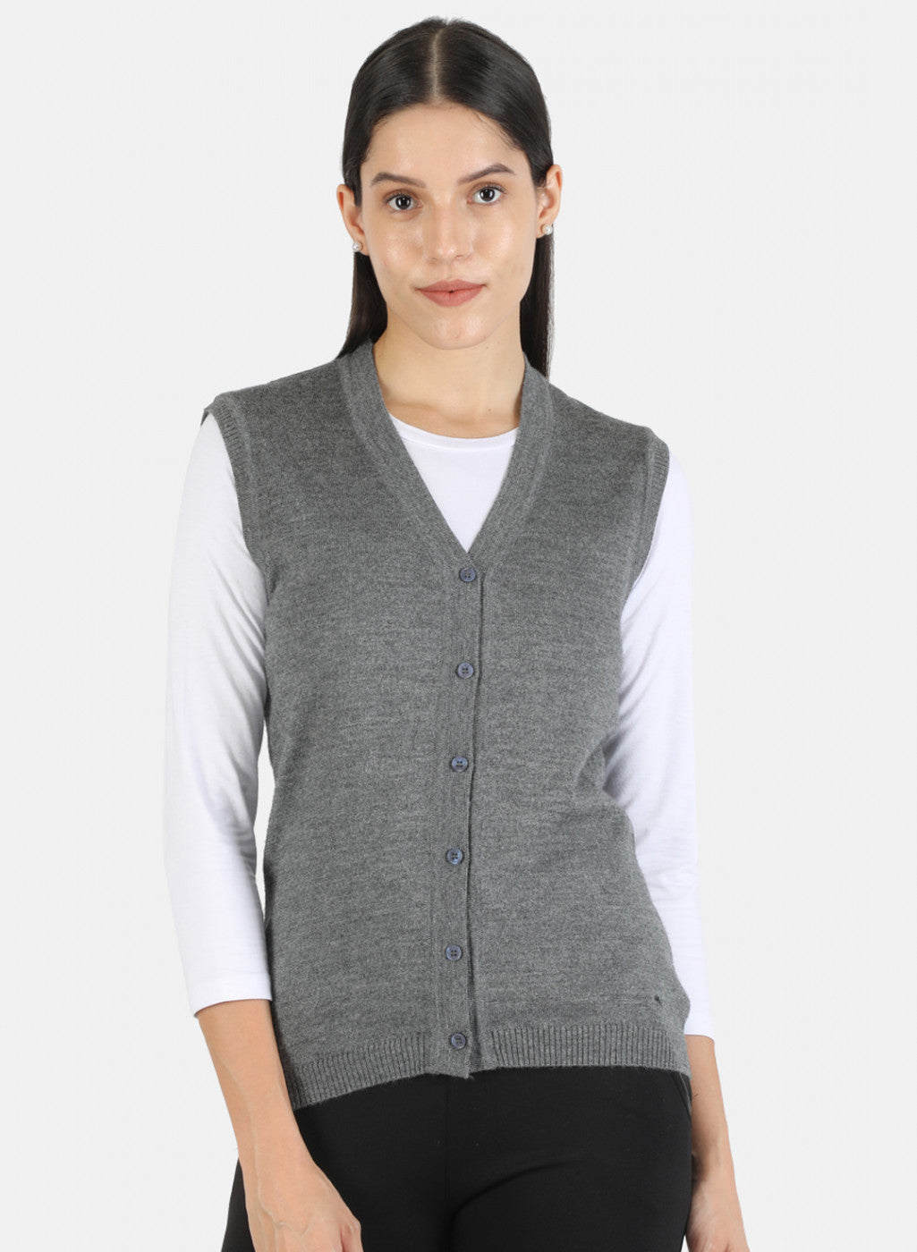 Women Grey Solid Cardigan