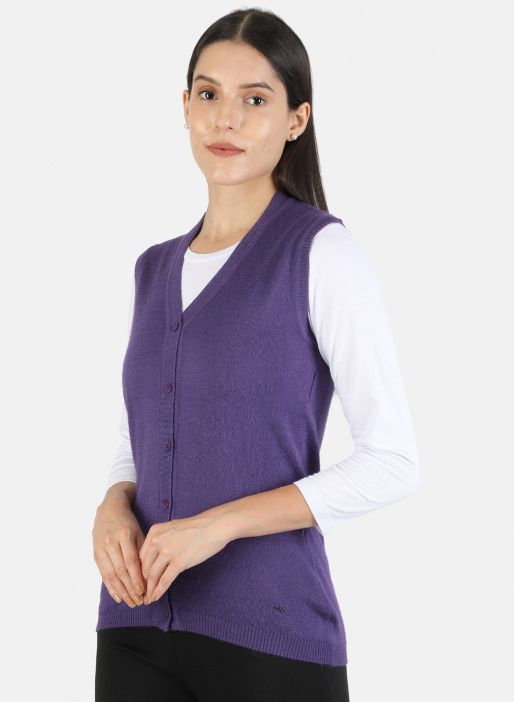 Women Purple Solid Cardigan