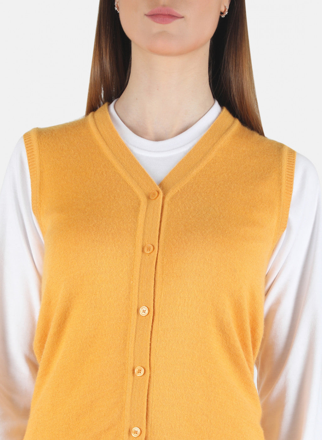 Women Yellow Solid Cardigan