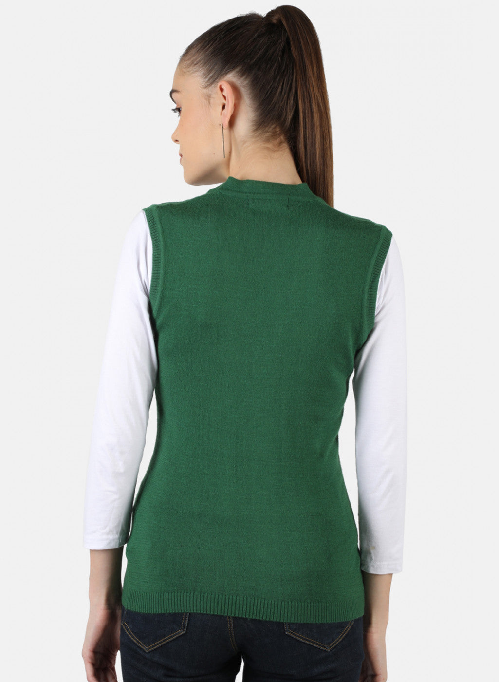 Women Green Solid Cardigan