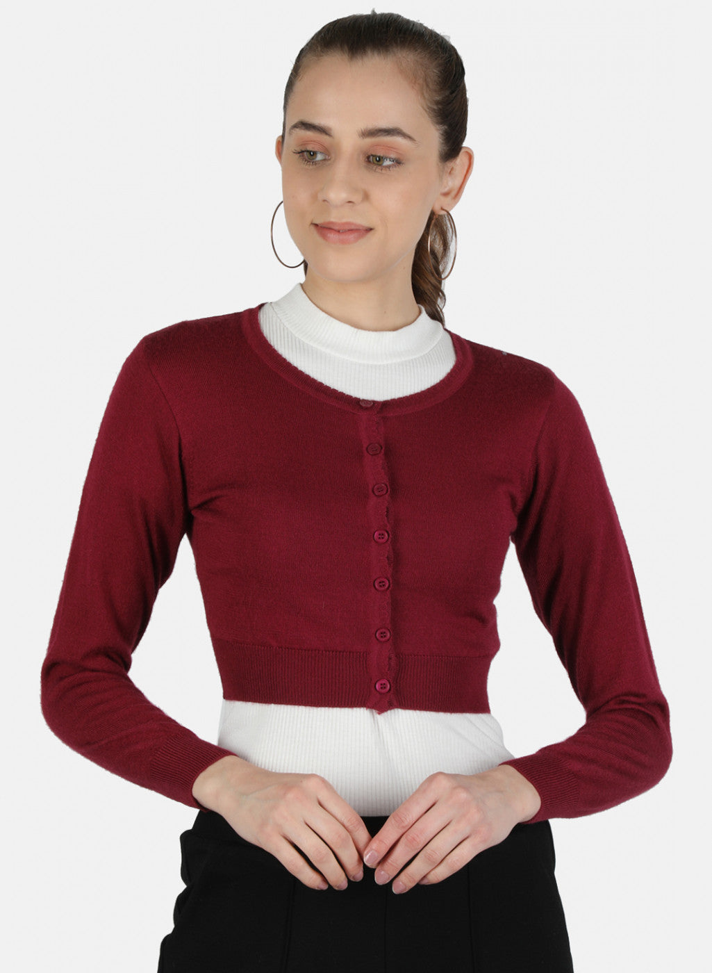 Women Maroon Solid Blouse