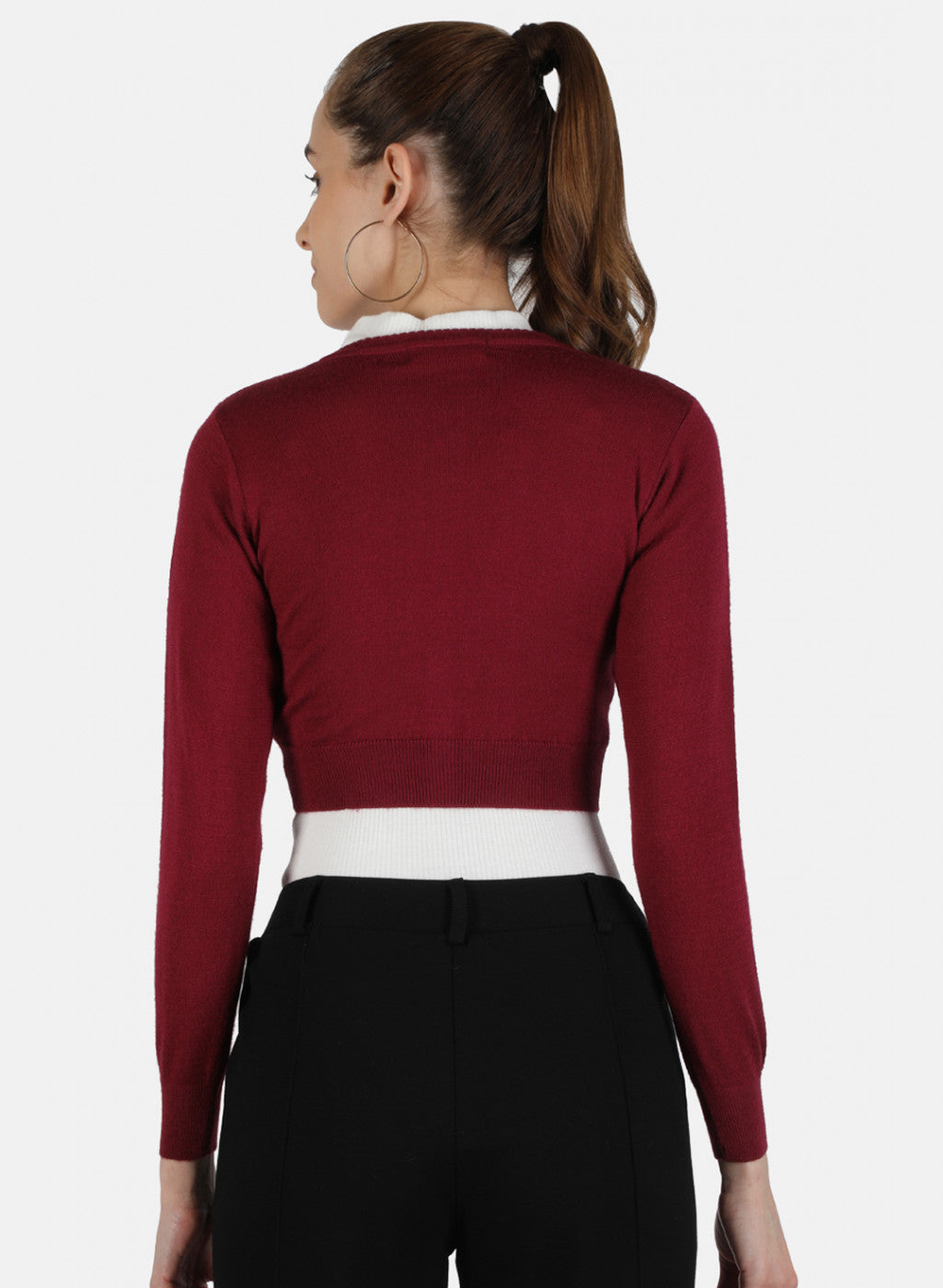 Women Maroon Solid Blouse