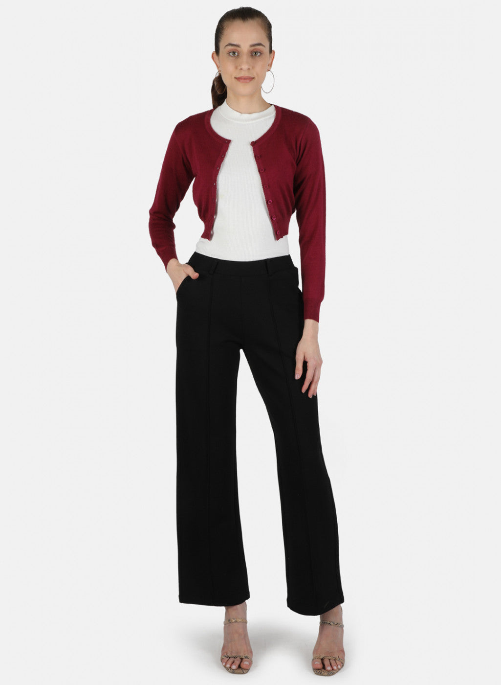 Women Maroon Solid Blouse