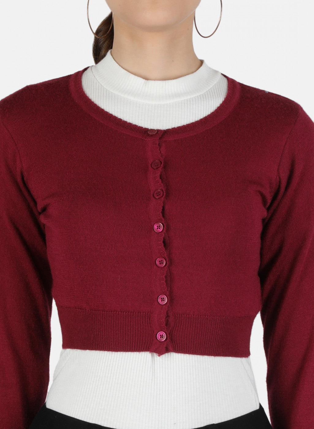 Women Maroon Solid Blouse