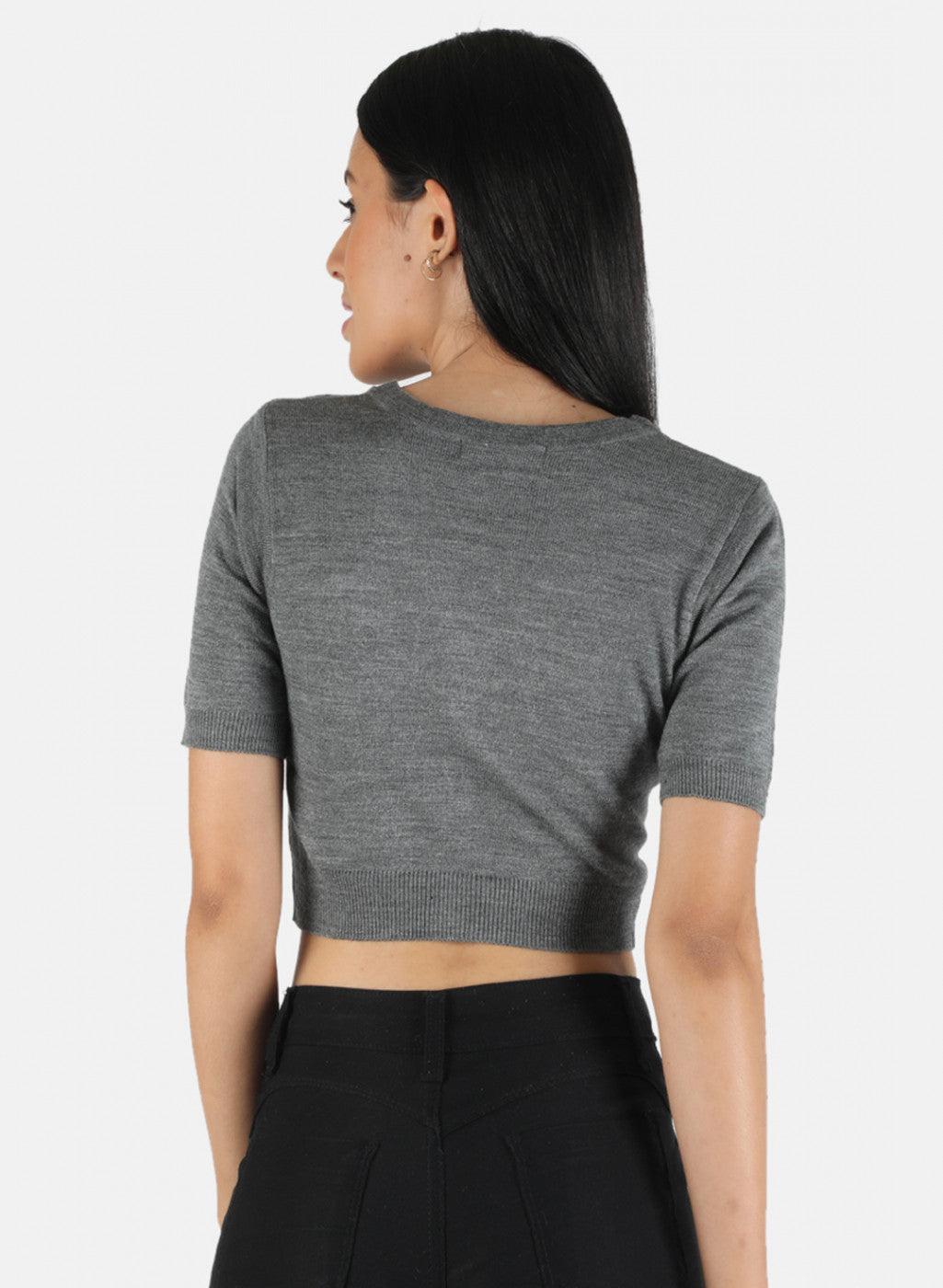 Women Grey Solid Blouse