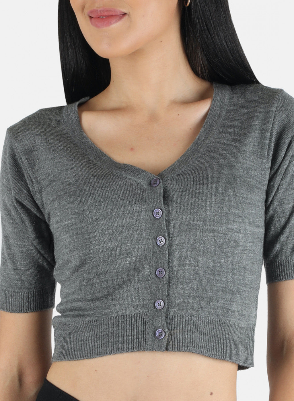 Women Grey Solid Blouse