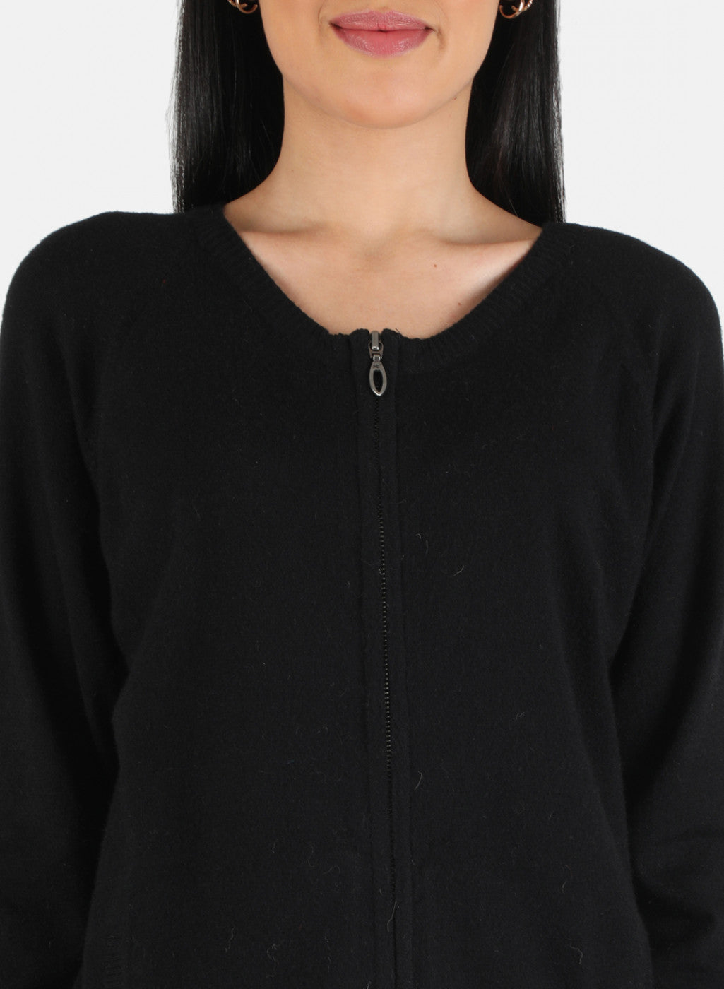 Women Black Self Design Pullover