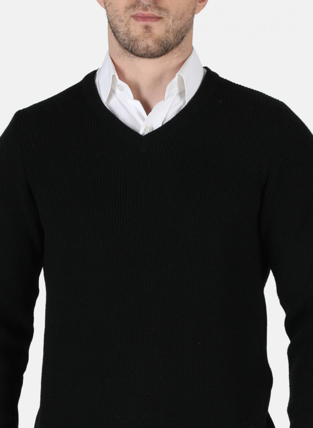 Men Black Self Design Pullover