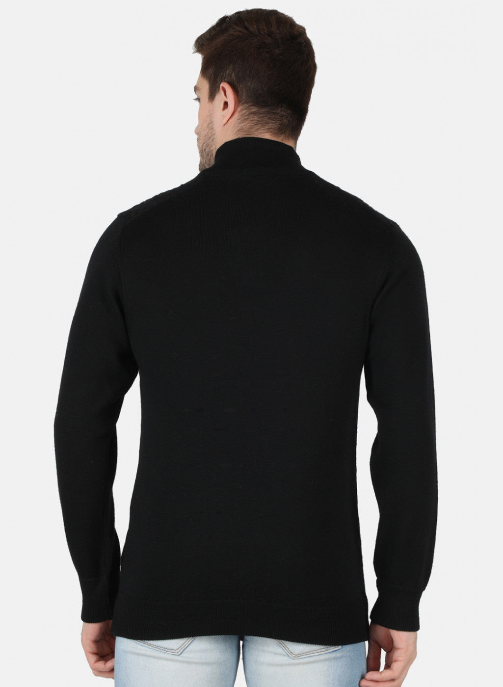 Men Black Self Design Pullover