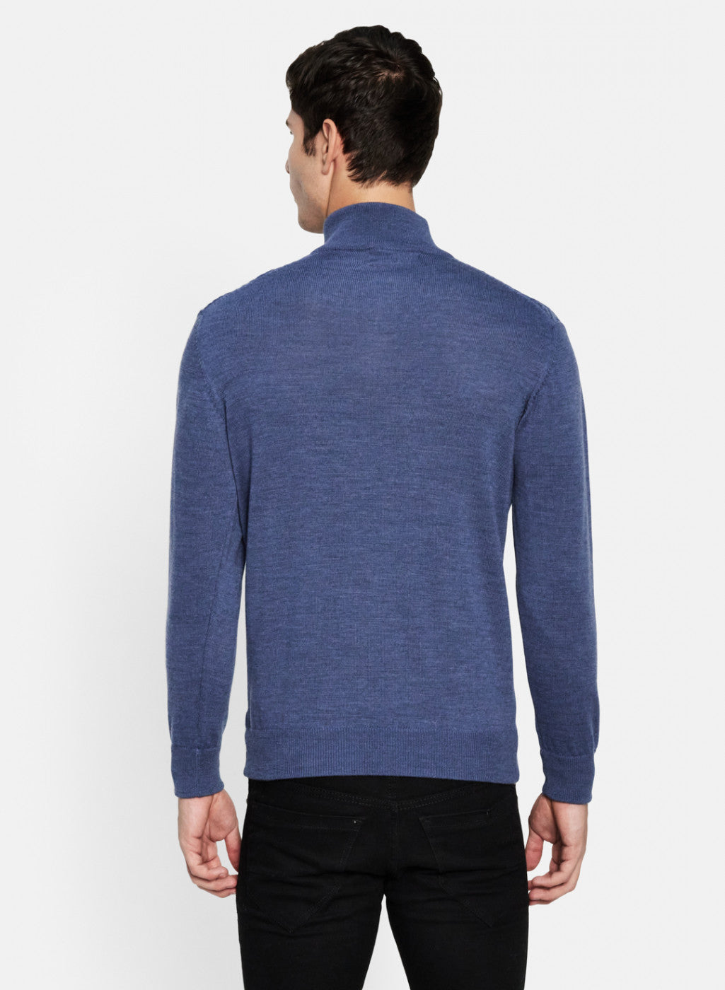 Men Blue Self Design Pullover