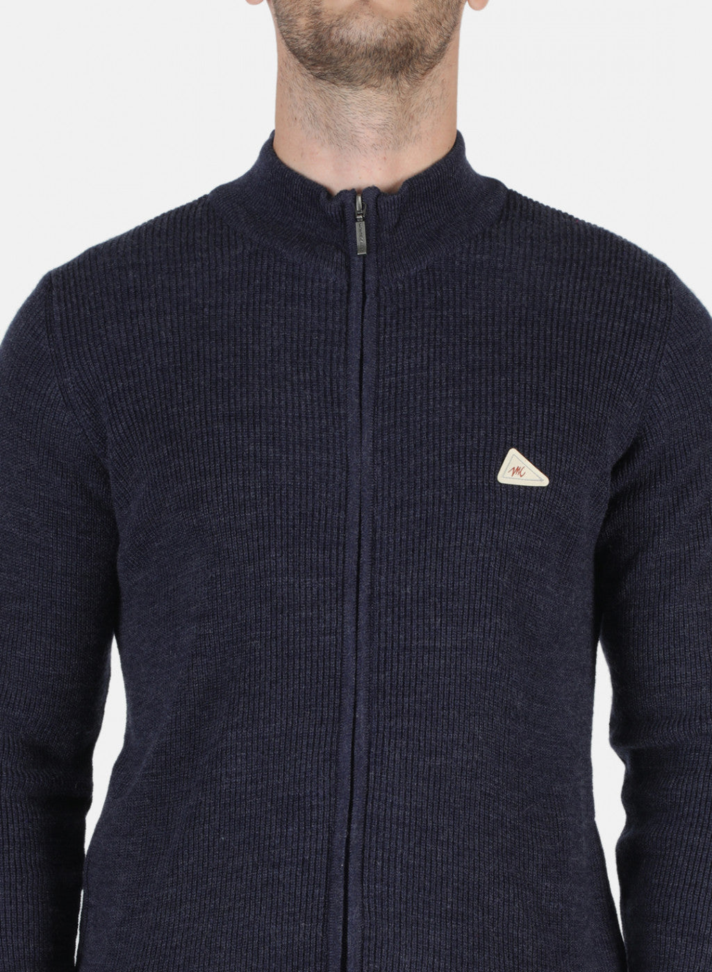 Men Blue Self Design Pullover