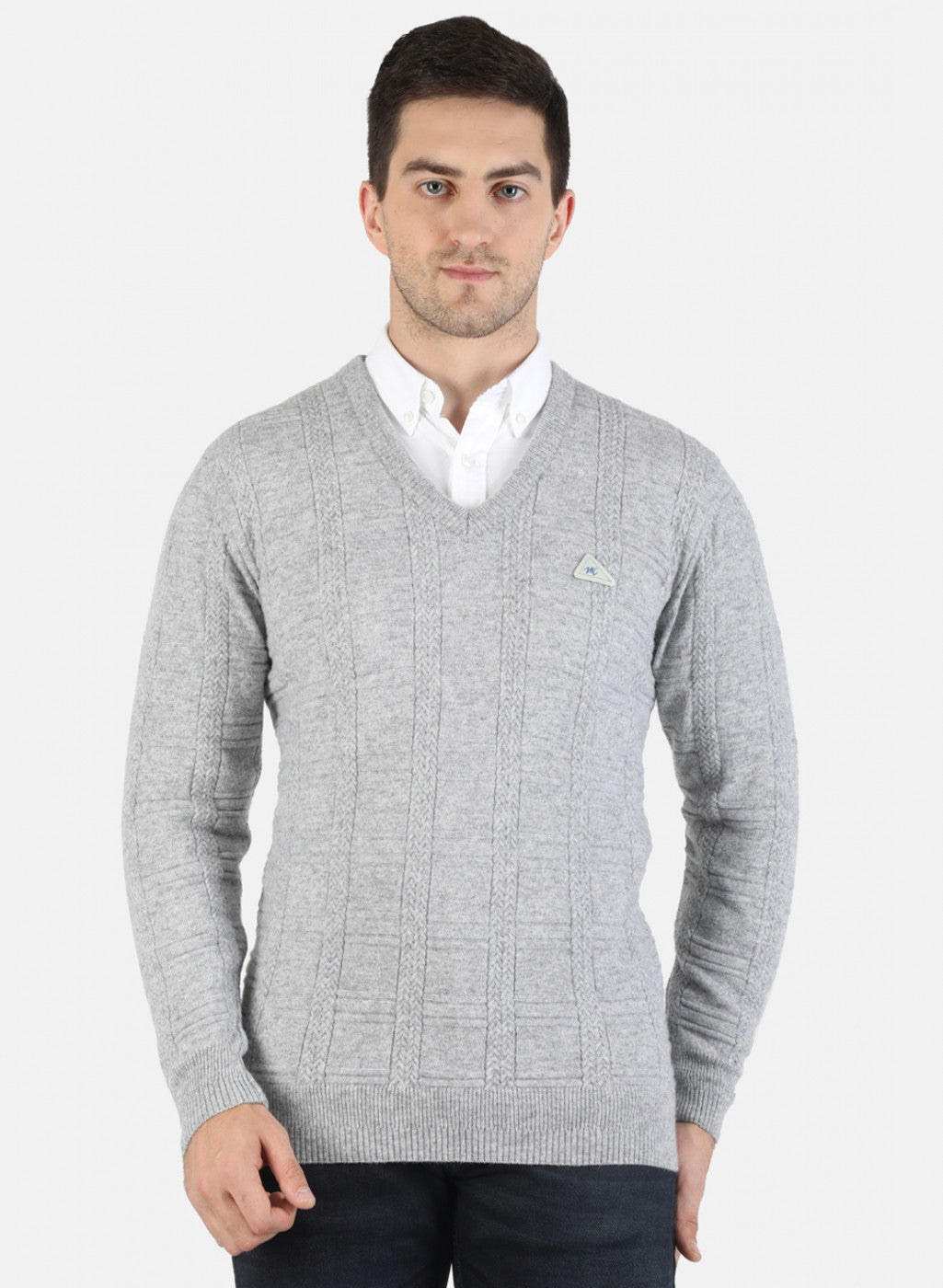 Men Grey Solid Pullover