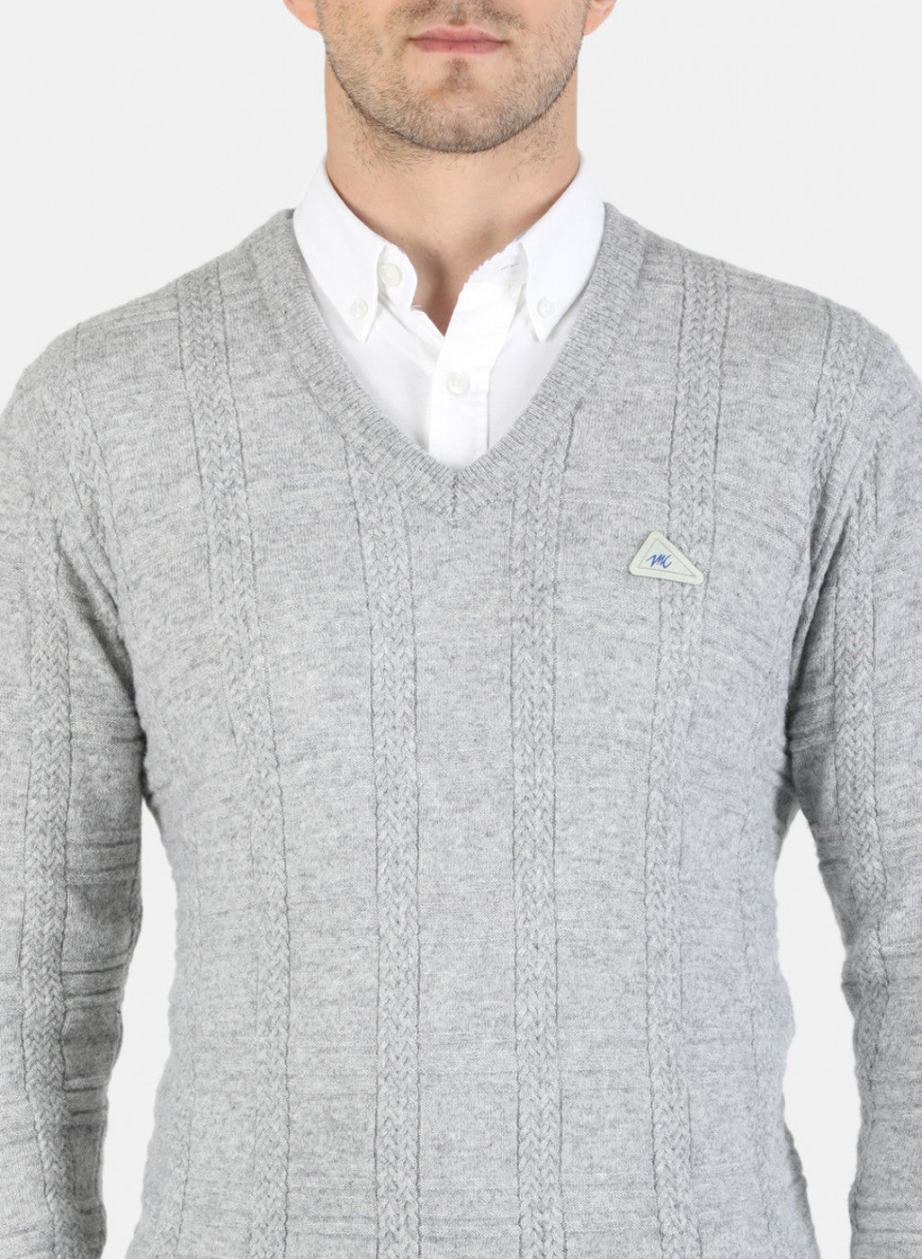 Men Grey Solid Pullover