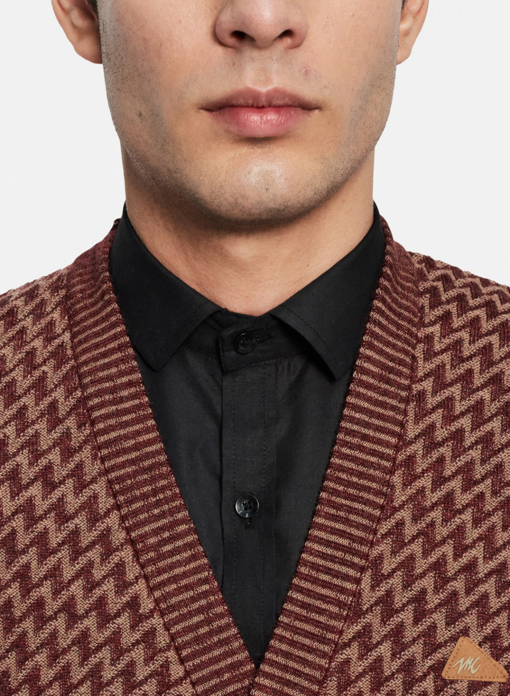 Men Rust Solid Cardigan