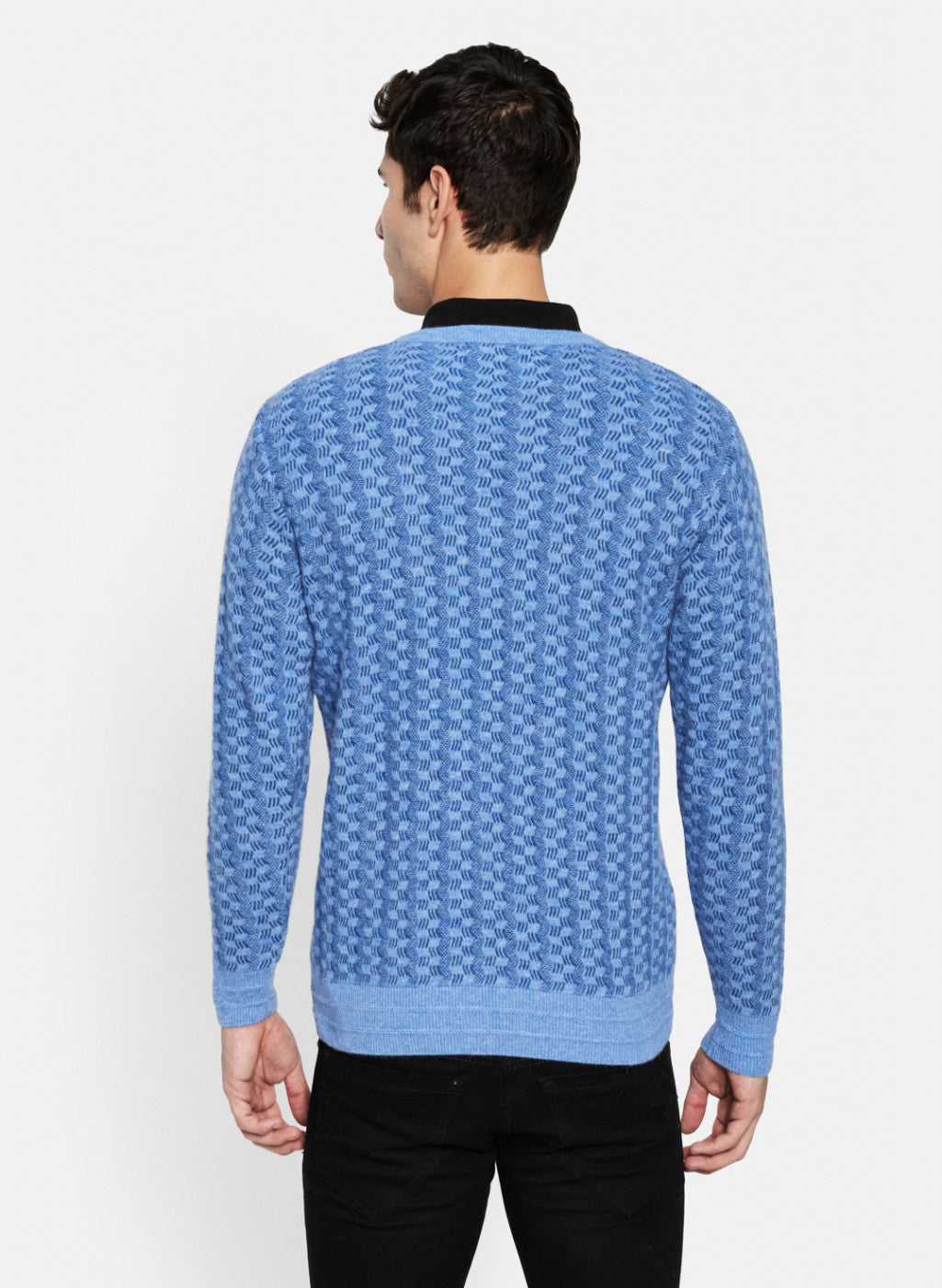 Men Sky Blue Solid Pullover