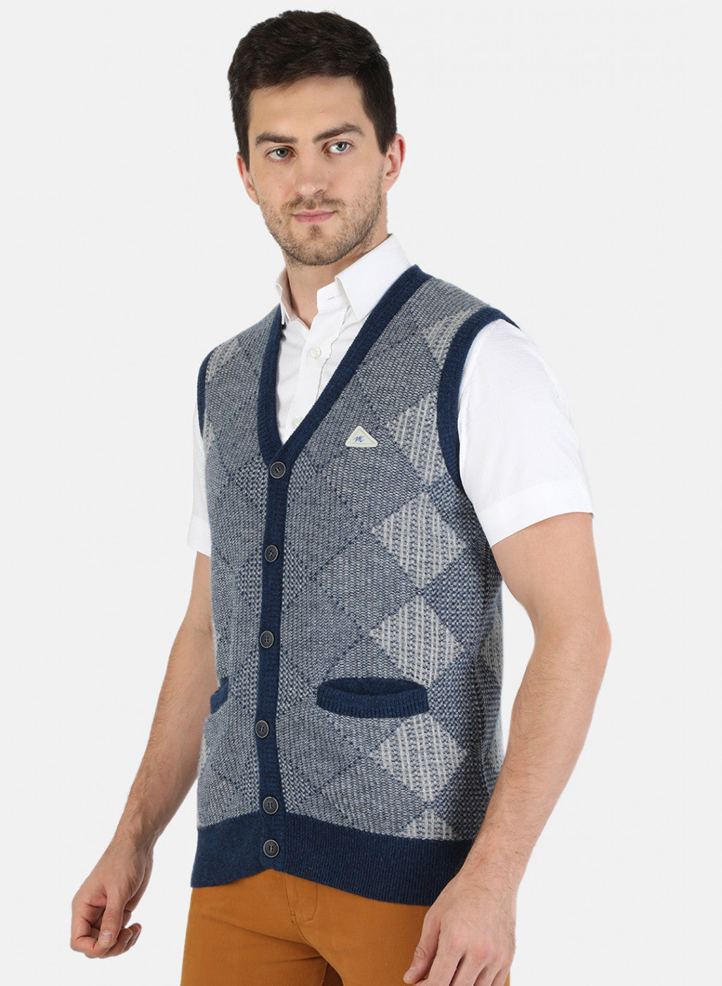 Men Multi Color Self Design Cardigan