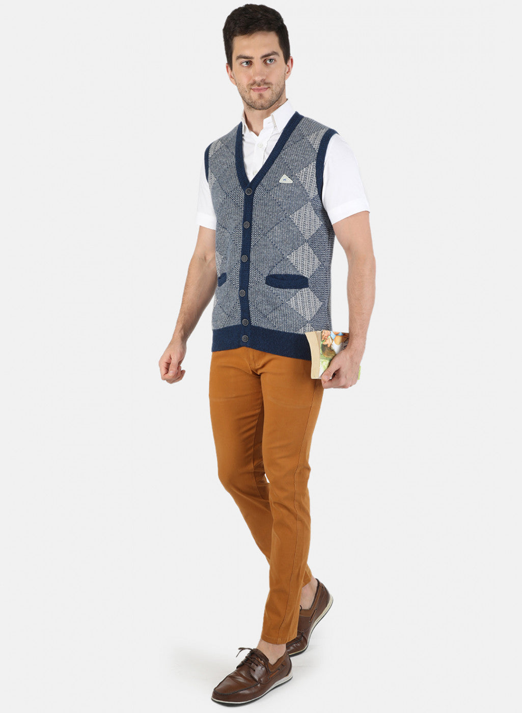 Men Multi Color Self Design Cardigan