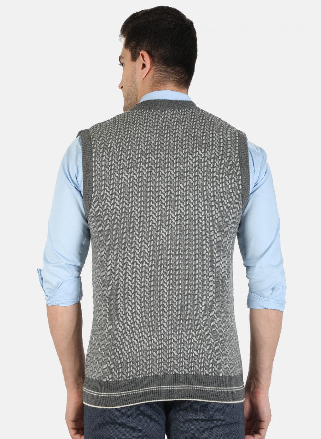 Men Grey Self Cardigan