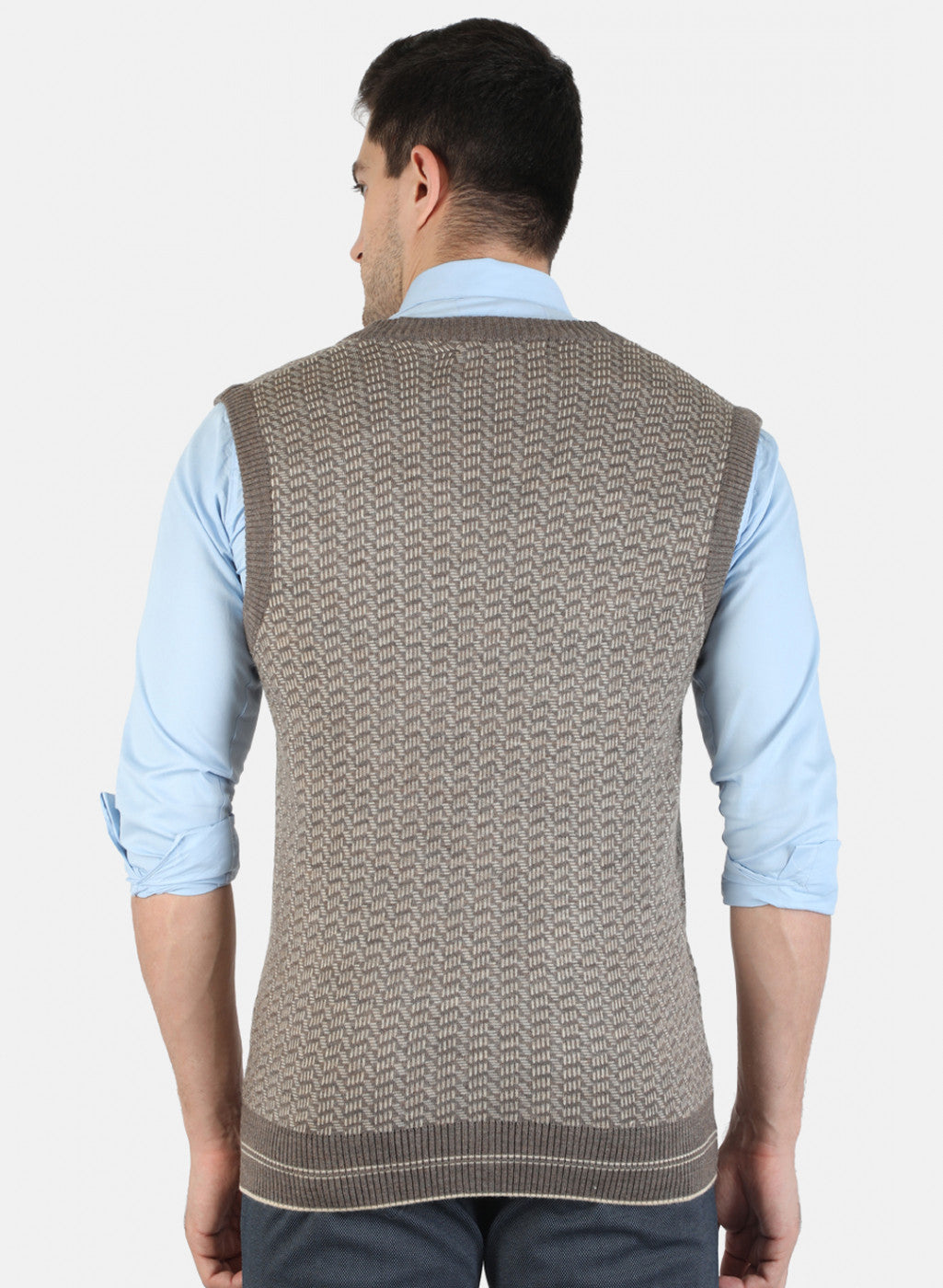 Men Brown Self Cardigan