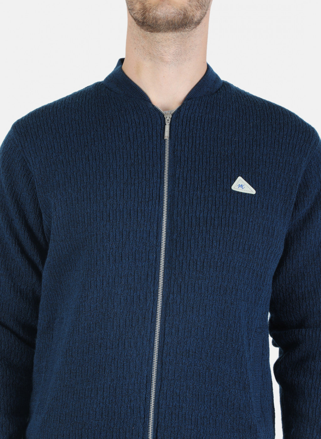 Men Blue Self Jacket