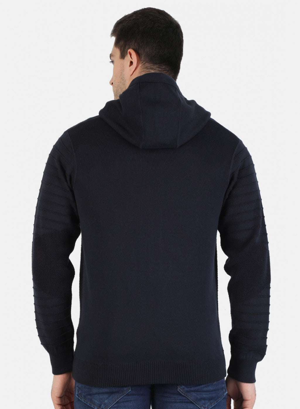 Men Black Self Pullover