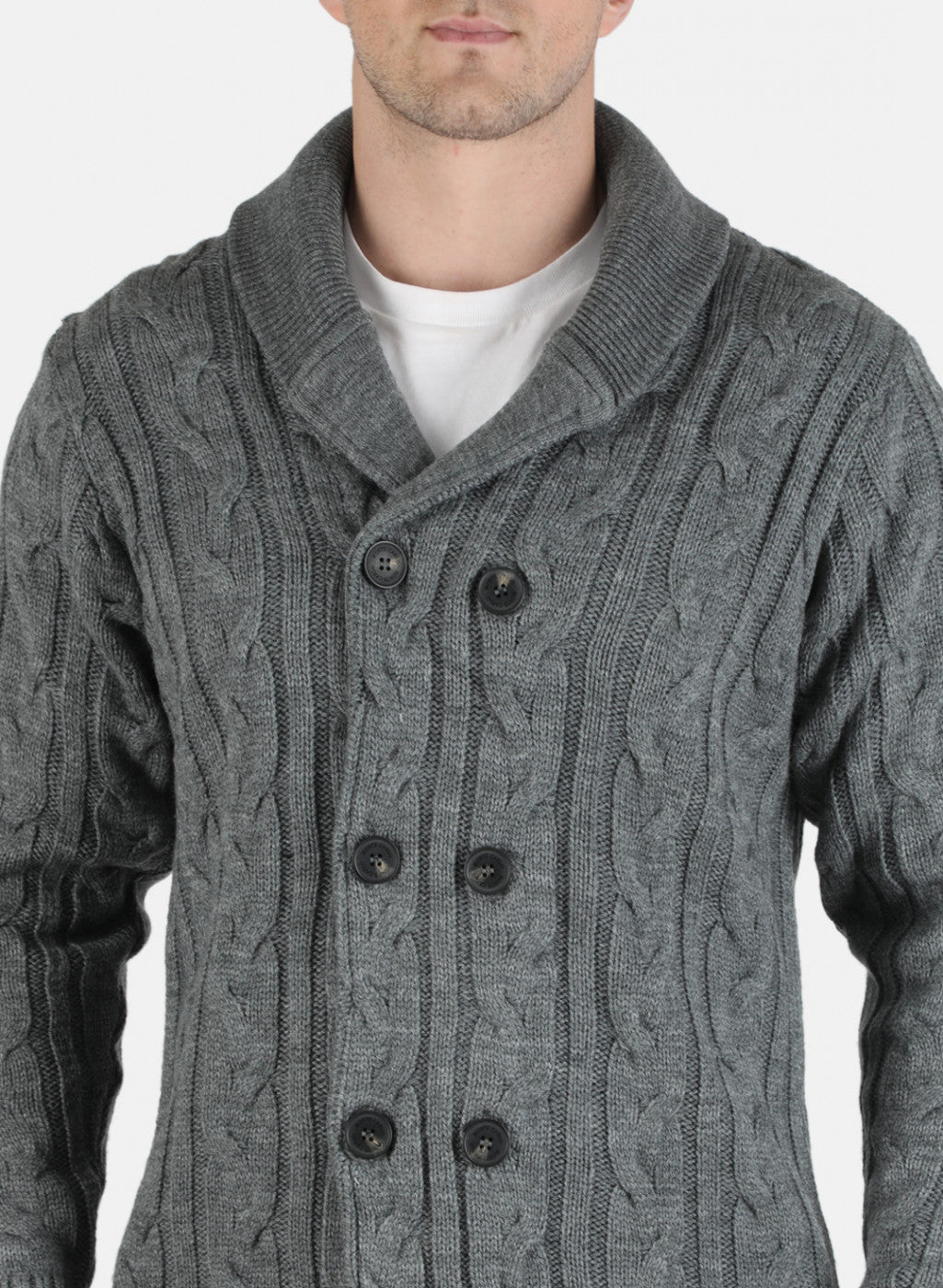 Men Grey Self Design Cardigan