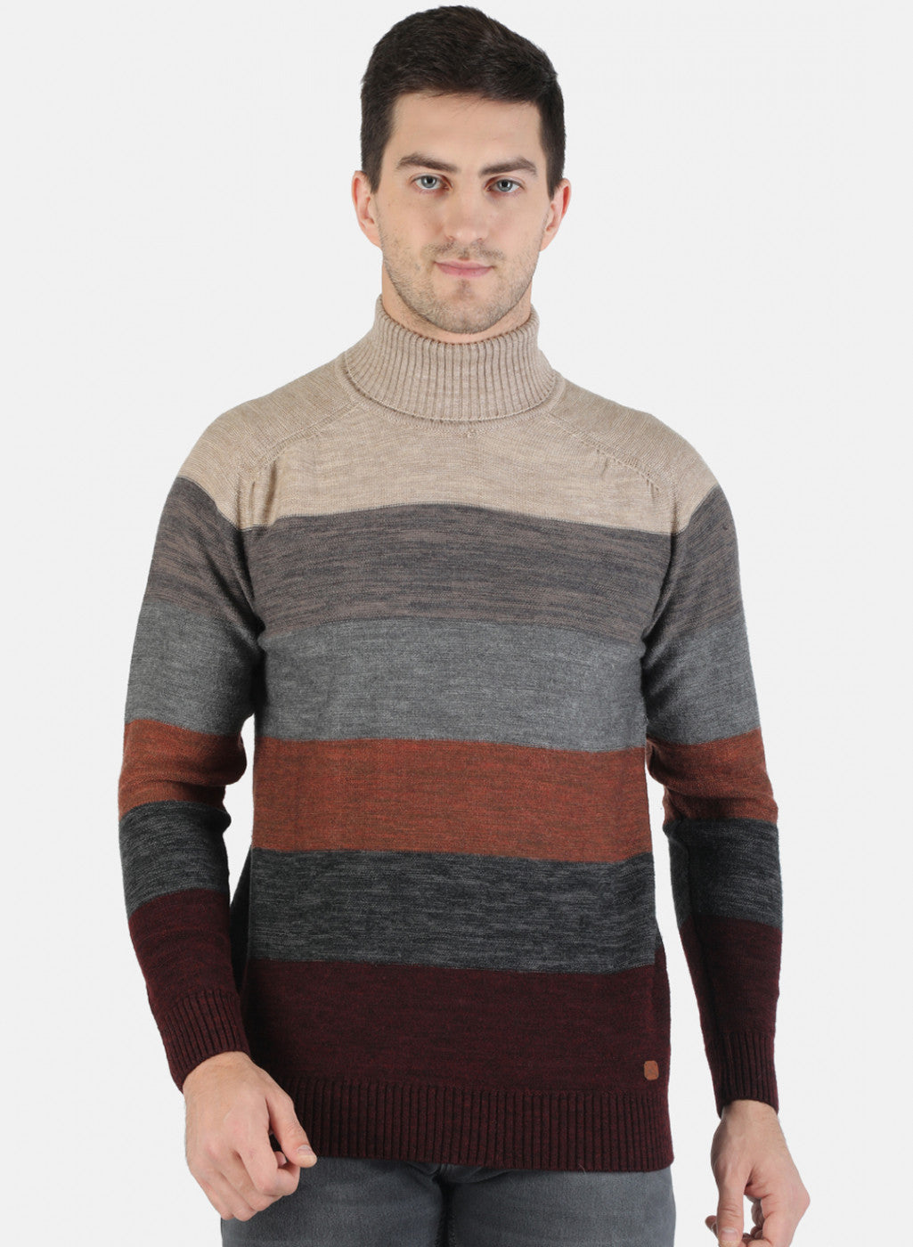 Men Multi Color Self Pullover